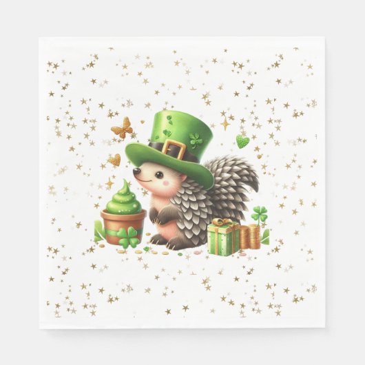 St. Patrick's Day Lucky Hedgehog Servet (Voorkant)