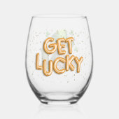 St. Patrick's Day Lucky Hedgehogs Wijnglas Zonder Voet (Achterkant)