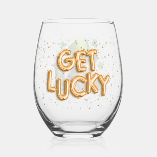 St. Patrick's Day Lucky Hedgehogs Wijnglas Zonder Voet (Achterkant)