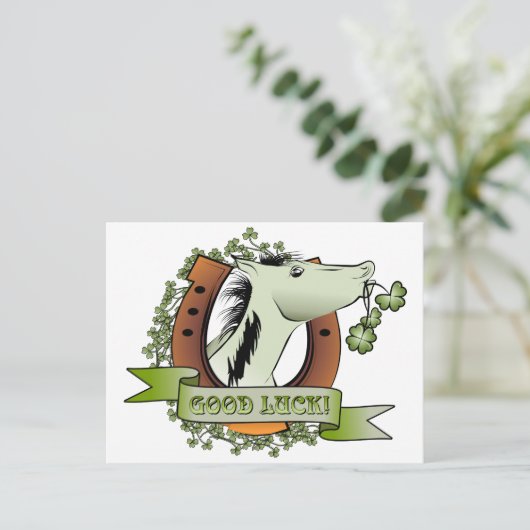 St. Patrick's Day Lucky Hoefijzer Briefkaart (Staand voorkant)