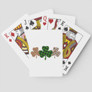 St. Patrick's Day Lucky Iers Groen Geruit Klaverbl Pokerkaarten