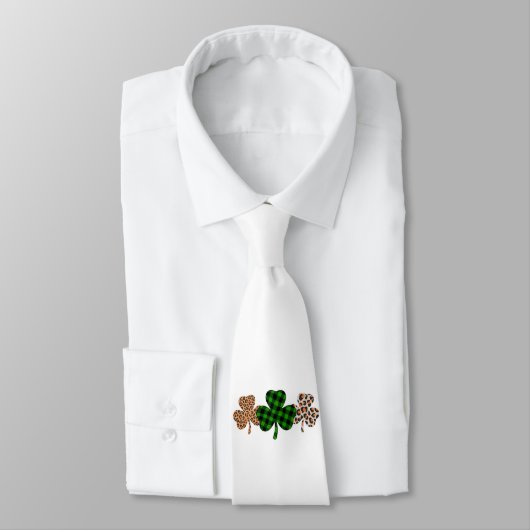 St. Patrick's Day Lucky Iers Groen Geruit Klaverbl Stropdas (Gebonden)