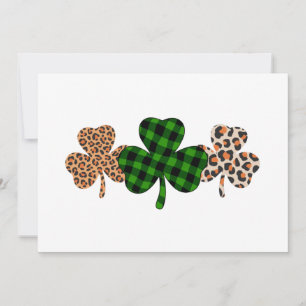 St. Patrick's Day Lucky Iers Groen Geruit Shamrock Kaart