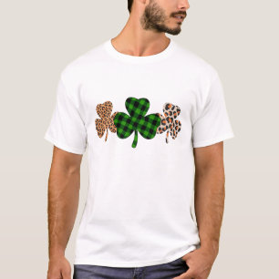 St. Patrick's Day Lucky Iers Groen Geruit Shamrock T-shirt