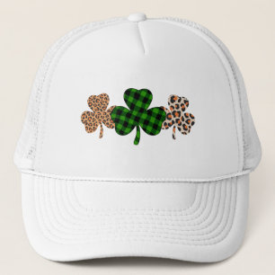 St. Patrick's Day Lucky Iers Groen Geruit Shamrock Trucker Pet