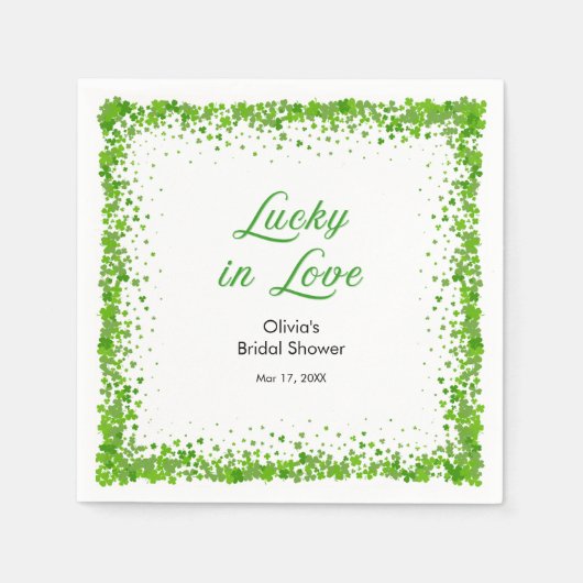 St. Patrick's Day Lucky in Love Bruiloft Feest  Servet (Voorkant)