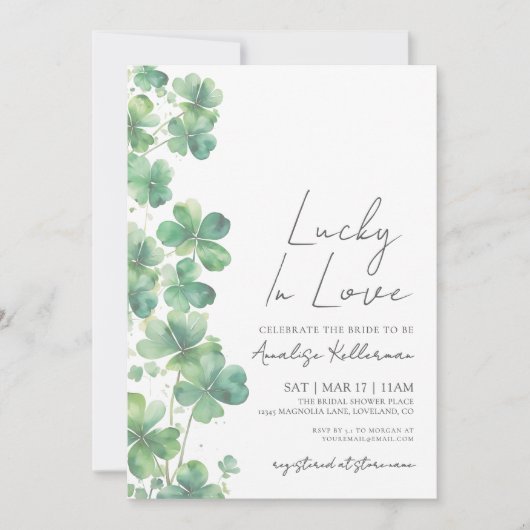 St. Patrick's Day Lucky In Love Vrijgezellenfeest Kaart (Voorkant)