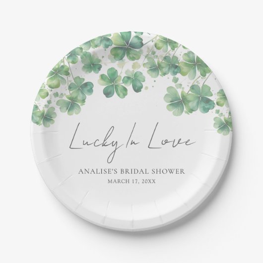 St. Patrick's Day Lucky In Love Vrijgezellenfeest Papieren Bordje (Voorkant)