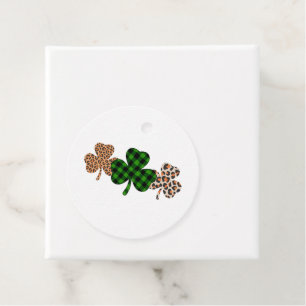 St Patricks Day Lucky Irish Green Plaid Shamrock Bedankjes Labels