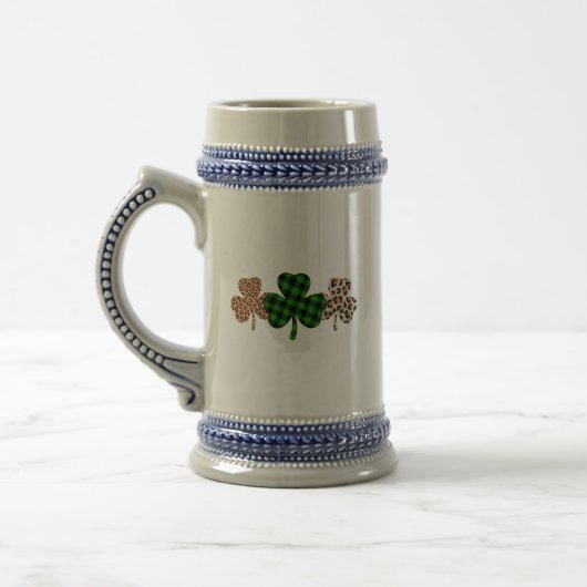 St Patricks Day Lucky Irish Green Plaid Shamrock Bierpul (Links)