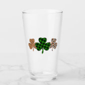 St Patricks Day Lucky Irish Green Plaid Shamrock Glas (Voorkant)