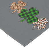 St Patricks Day Lucky Irish Green Plaid Shamrock Korte Tafelloper (Hoek)