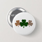 St Patricks Day Lucky Irish Green Plaid Shamrock Ronde Button 5,7 Cm (Voorkant /achterkant)