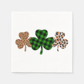 St Patricks Day Lucky Irish Green Plaid Shamrock Servet (Voorkant)