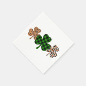 St Patricks Day Lucky Irish Green Plaid Shamrock Servet (Hoek)