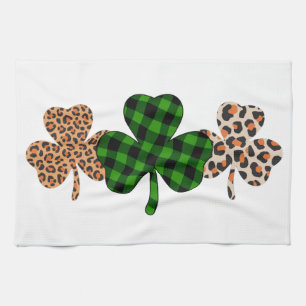 St Patricks Day Lucky Irish Green Plaid Shamrock Theedoek
