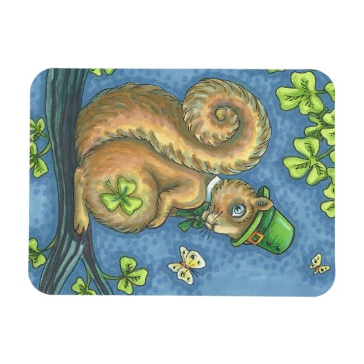 St. Patrick's Day LUCKY IRISH SQUIRREL MAGNET Magneet (Horizontaal)
