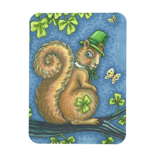 St. Patrick's Day LUCKY IRISH SQUIRREL MAGNET Magneet (Verticaal)
