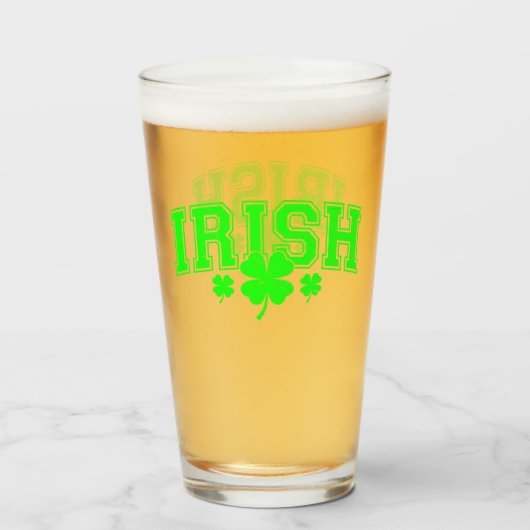 St Patrick's Day Lucky Irish stijlvol Glas (Voorkant gevuld)