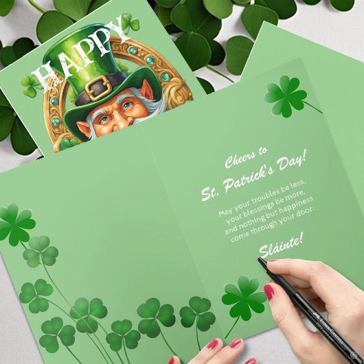 St Patrick's Day Lucky Leprechaun Gnome Groet Feestdagen Kaart