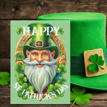 St Patrick's Day Lucky Leprechaun Gnome Groet