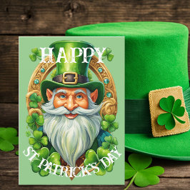 St Patrick's Day Lucky Leprechaun Gnome Groet Feestdagen Kaart