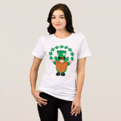 St. Patrick's Day Lucky Leprechaun Gnome Tri-Blend Shirt (Voorkant volledig)