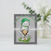 St. Patrick's Day Lucky Lil' Robo-x9 Briefkaart (Staand voorkant)