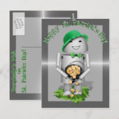 St. Patrick's Day Lucky Lil' Robo-x9 Briefkaart (Voorkant / Achterkant)