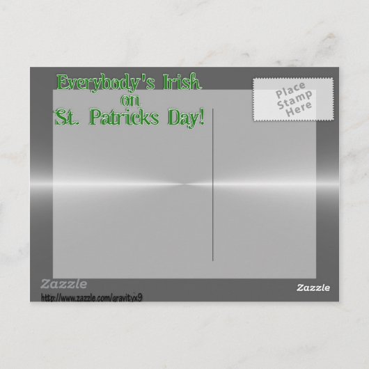 St. Patrick's Day Lucky Lil' Robo-x9 Briefkaart (Achterkant)