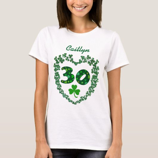St Patricks Day Lucky March 17th 30th Birthday V03 T-shirt (Voorkant)
