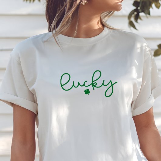 St. Patrick's Day Lucky Minimalist & Elegant T-shirt
