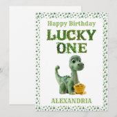 St Patrick's Day Lucky One Dinosaur Kaart (Voorkant / Achterkant)
