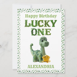 St Patrick's Day Lucky One Dinosaur Kaart