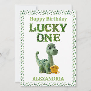 St Patrick's Day Lucky One Dinosaur Kaart