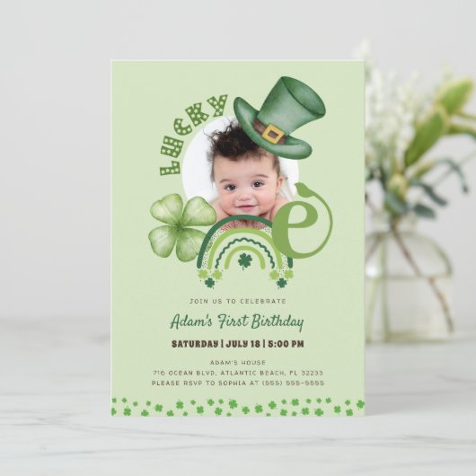 St. Patrick's Day Lucky One Shamrock 1e verjaardag Kaart (Staand voorkant)