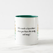 St. Patrick's Day Lucky Owl - die Leprechaun nodig Tweekleurige Koffiemok (Center)