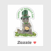 St Patrick's Day - Lucky Raccoon Sticker (Vel)