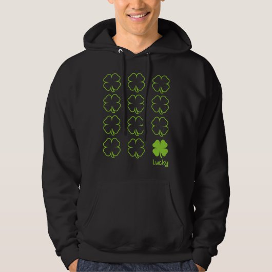 St. Patrick's Day Lucky Shamrock Blad Hoodie (Voorkant)
