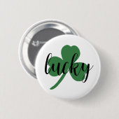 St. Patrick's Day Lucky, Shamrock Button (Voorkant /achterkant)
