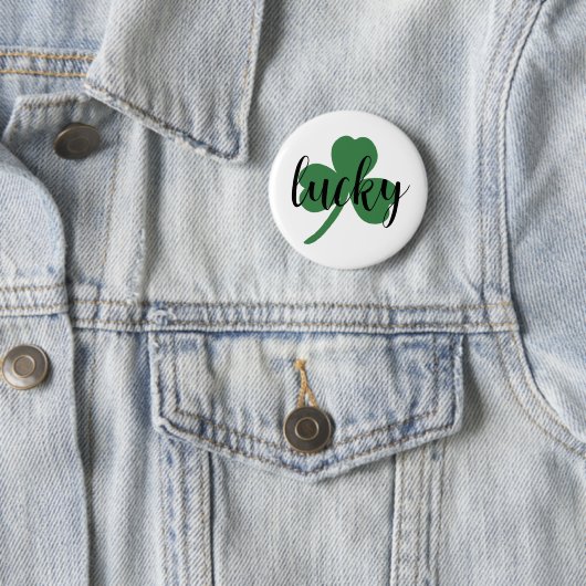 St. Patrick's Day Lucky, Shamrock Button (In situ)