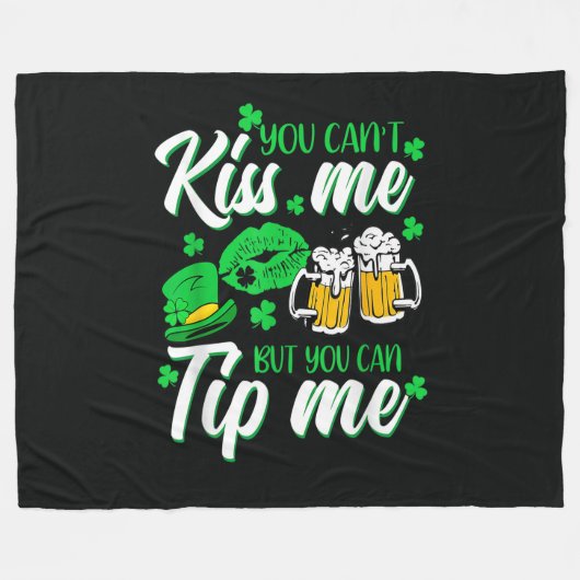 St. Patrick's Day Lucky Shamrock Fleece Deken (Voorkant (Horizontaal))
