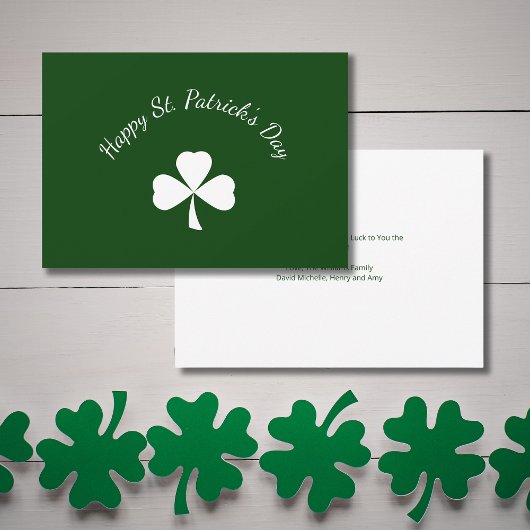 St. Patrick's Day Lucky Shamrock Green Holiday Kaart