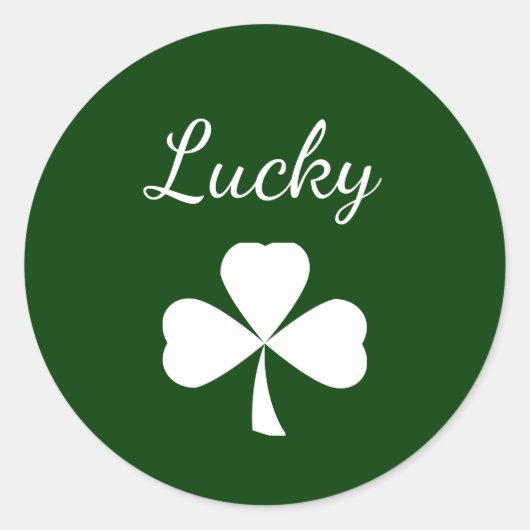 St. Patrick's Day Lucky Shamrock Green Ronde Sticker (Voorkant)