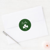 St. Patrick's Day Lucky Shamrock Green Ronde Sticker (Envelop)