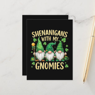 St Patrick's Day Lucky Shamrock Kabouter Aankondigingskaart