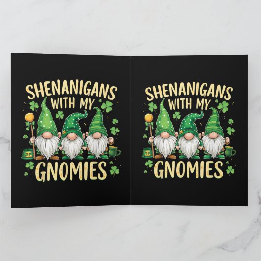 St. Patrick's Day Lucky Shamrock Kabouter Bedankkaart (Binnen)