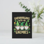 St. Patrick's Day Lucky Shamrock Kabouter Briefkaart (Staand voorkant)