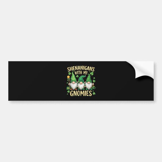 St. Patrick's Day Lucky Shamrock Kabouter Bumpersticker (Voorkant)