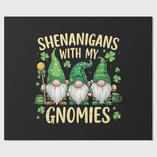 St. Patrick's Day Lucky Shamrock Kabouter Cadeaupapier (Vlak)